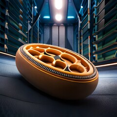 Abstract view of mitochondrion, Generated by AI - obrazy, fototapety, plakaty