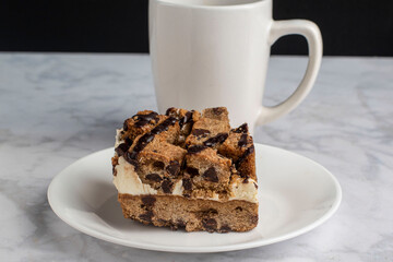chocolate chip  cookiesquare  with coffee