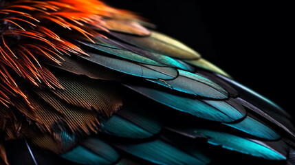 Fototapeta premium color feather. Generative AI