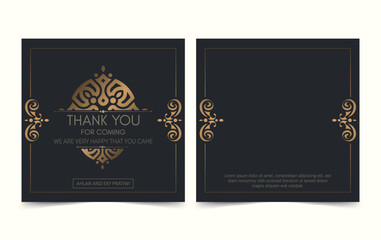 classic gold thank you wedding card