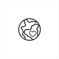 love the earth icon. single icon isolated white background.EPS 10 For Website Mobile UI/UX