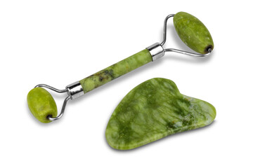 facial massager, Gua Sha massager and facial roller. Facial skin care massage tool