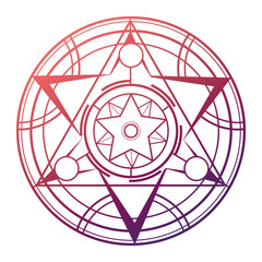 Alchemical Summoning Circle. The magic circle, a symbol of mystical geometry
