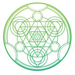 Alchemy call circle. Geometric alchemical magic circle © Pro_Art