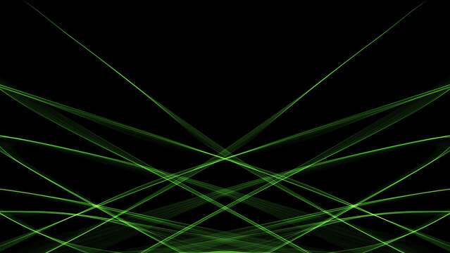 green abstract symmetric lines web pattern black background banner