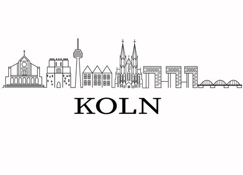 Cologne Germany city skyline outline