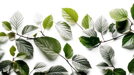 Foliage and Leaves white and colored Background
