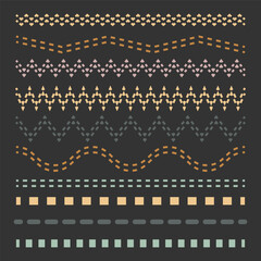 Curvy and zigzag lines. Element for design creation. Vector illustration.