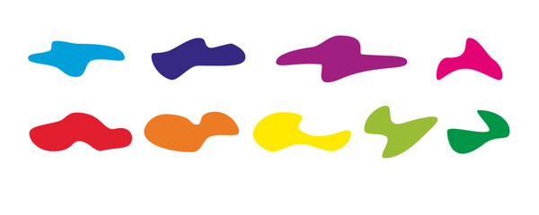 Nature abstract random irregular shapes, Organic spot, stone or black blobs. Abstract pebble nature silhouettes, blotch and inkblot. Simple liquid splodge elements water forms. Vector minimal bubble.