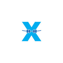 Letter X And Bracelet Teeth Logo Design 001