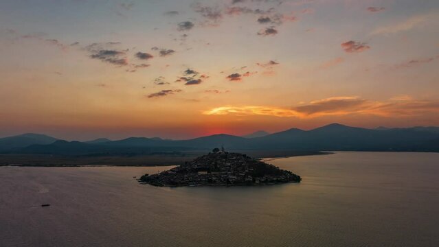 HYPERLAPSE: JANITZIO ISLAND AT SUNSET