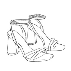 women shoes heels mules sandals fashion black white background