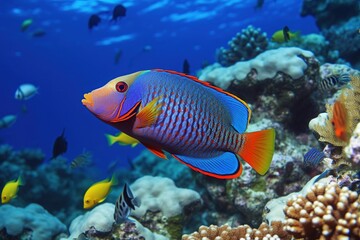 Naklejka na ściany i meble coral reef with fish -Ai