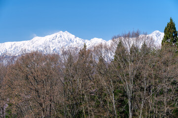 北アルプスの雪景色