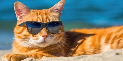 cat sunbathing with generative ai