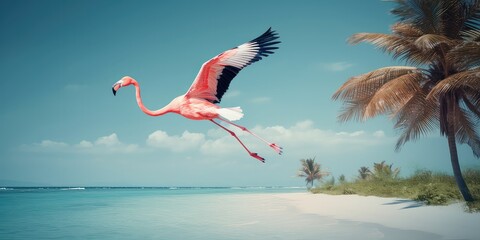 Fototapeta premium flamingo with generative ai