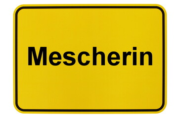 Illustration eines Ortsschildes der Gemeinde Mescherin in Brandenburg