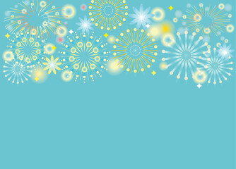 カラフル花火の背景素材