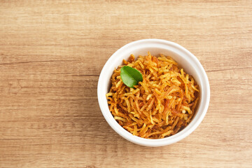 Kering Kentang Mustofa, sweet and spicy potato sticks. Indonesian traditional food
