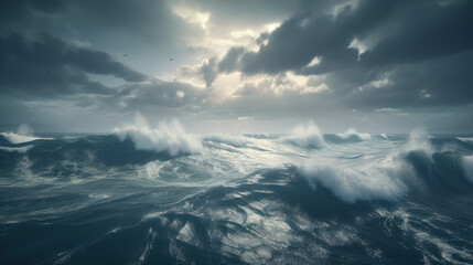 Fototapeta na wymiar sea ocean water sky landscape storm Generative AI, Generativ, KI