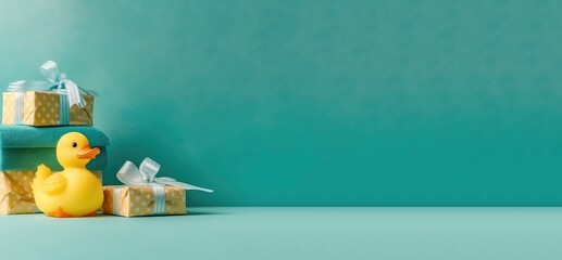rubber duck, gift , baby shower with generative ai