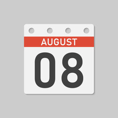 Icon page calendar day - 8 August