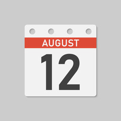 Icon page calendar day - 12 August