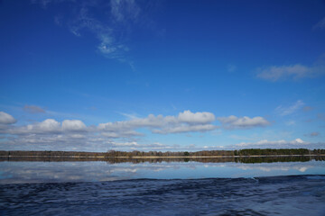 river and clouds