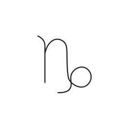 Minimal Capricorn constellation black on a white background.