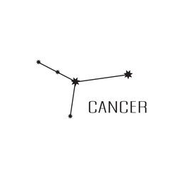Minimal Cancer constellation black on a white background.