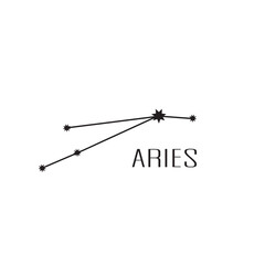 Minimal Aries constellation black on a white background.