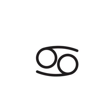 recommend clip art: Black Cancer horoscope sign, symbol, astrological icon on white background.