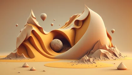 Poster Fantasy sandy, desert landscape © Ai Art Director