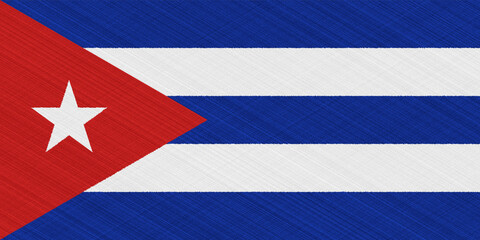 Flag of Cuba on a textured background. Concept collage.