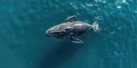 whale in the water with generative ai