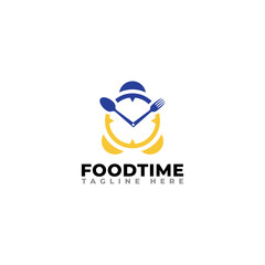 food time logo design template, vector illustration