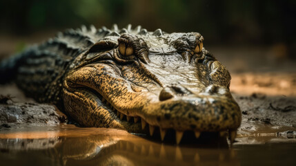 american alligator in the everglades - obrazy, fototapety, plakaty