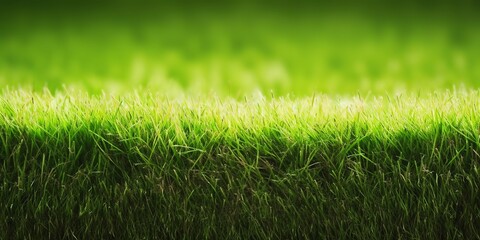 Plakat Beautiful fresh green grass, great design for any purposes. Spring, summer landscape. Natural background. Green background. Blue background. Beautiful natural landscape.