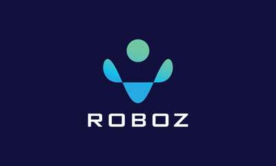 Robotic logo vector electronic human technology concept artificial modern design robot system engineer machine circuit cyberspace icon networking system innovation future