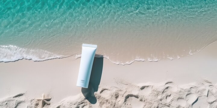 sunscreen tube bottle summer, with generative ai

