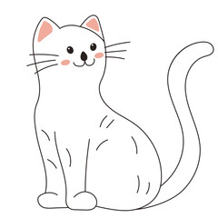 cat childrens coloring book isolated vector