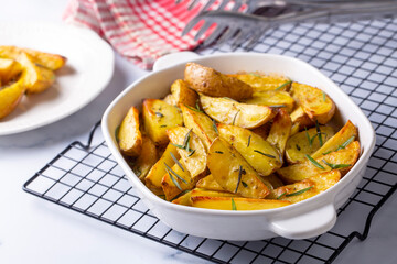Baked spiced potatoes look delicious.