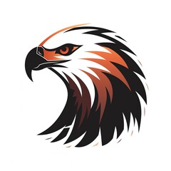 Eagle illustration, icon, logo, white background. Generative AI