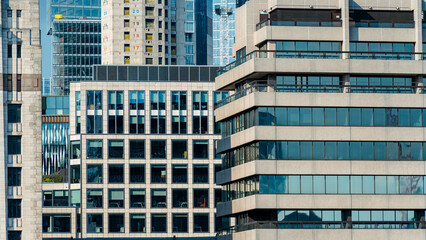 Modern skyscrapers in the city of London	