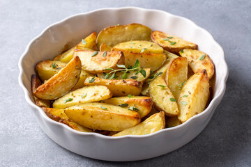 Baked spiced potatoes look delicious.