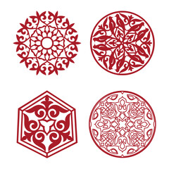 Islamic ornament vector, persian motiff. Asian floral designs. Abstract Asian elements of the national pattern of the ancient nomads of the Kazakhs, Kyrgyz, Mongols, Tatars, Uzbeks, Tajiks and other