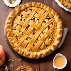 A apple pie fresh out of the oven