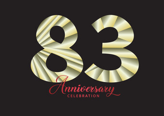 83 year anniversary celebration logotype vector, 83 number design, 83th Birthday invitation, anniversary logo template, logo number design vector, calligraphy font, typography logo, vector design