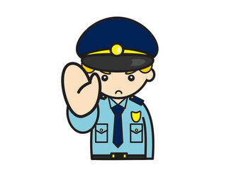 ストップポーズの外国の警察官