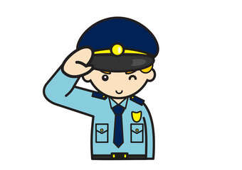 敬礼する外国の警察官